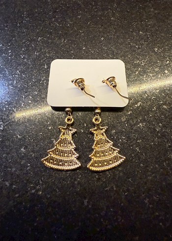 Beyaz Yılbaşı Ağacı  Temalı Küpeler - Görsel 2