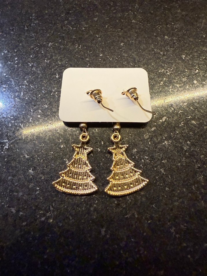 Beyaz Yılbaşı Ağacı  Temalı Küpeler - Görsel 2