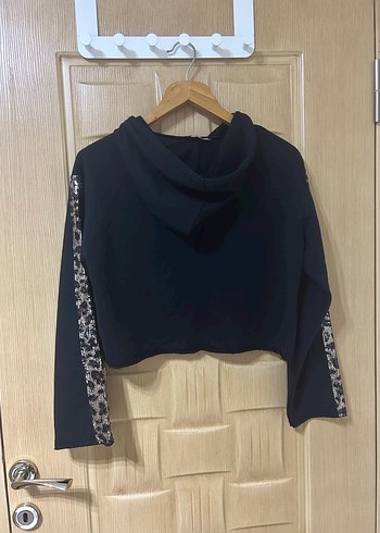 Crop Kapüşonlu Hırka - Görsel 2