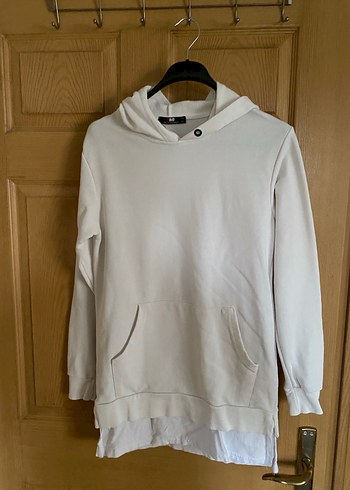 Gri Keten Kumaşlı Rahat Kesim Kadın Sweatshirt