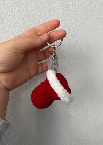 Kırmızı Örgü çay bardağı Anahtarlık - Görsel 2