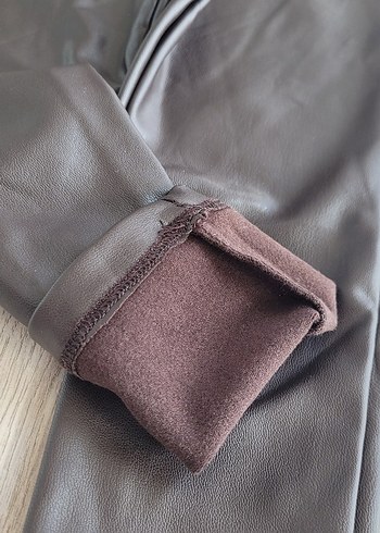 Kız Çocuk Deri Görünümlü yumuşacık Tayt - Görsel 2