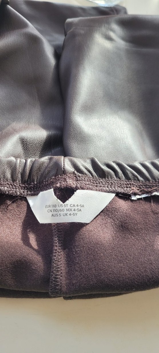 Kız Çocuk Deri Görünümlü yumuşacık Tayt - Görsel 3