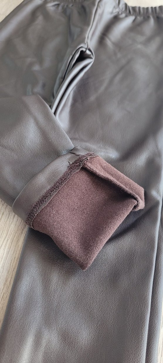 Kız Çocuk Deri Görünümlü yumuşacık Tayt - Görsel 2