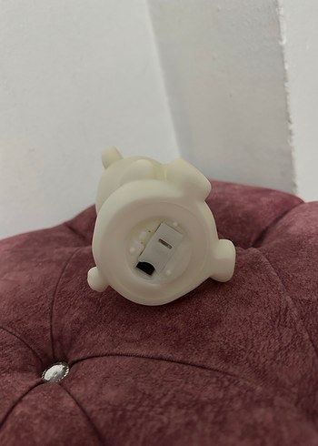 Beyaz Işıklı Pastel Ayıcık Figürin Gece Lambası - Görsel 3