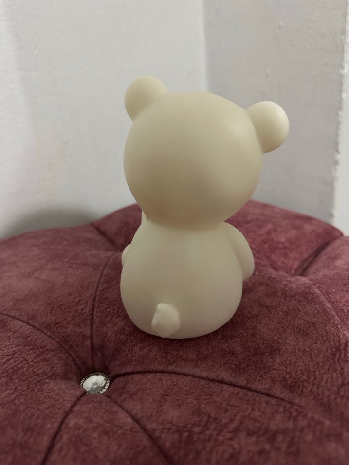 Beyaz Işıklı Pastel Ayıcık Figürin Gece Lambası - Görsel 2