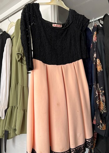 Uzun Kollu, Straplez, Pilili Kadın Elbise - Görsel 2