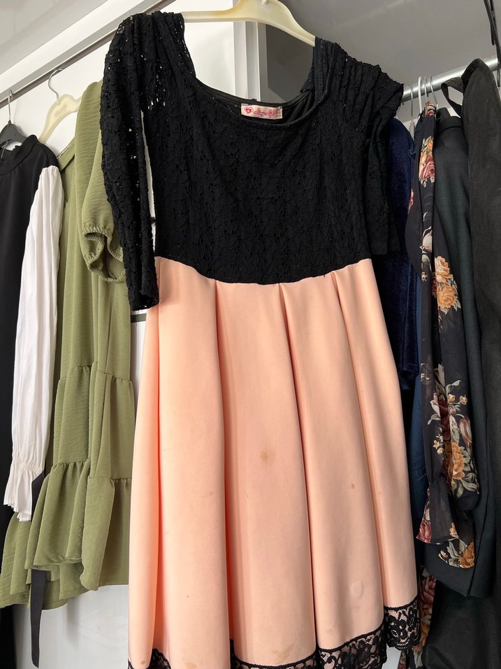 Uzun Kollu, Straplez, Pilili Kadın Elbise - Görsel 2