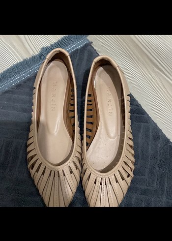 38 Beden Bej Kadın Dolgu Topuklu Babet