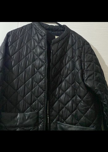 l/xl Beden Erkek Siyah Kapitone Fermuarlı Mont