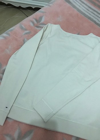 Kadın Beyaz Pamuklu Salaş Sweatshirt