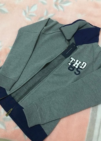 Diğer Gri Fermuarlı Yüksek Yakalı Erkek Sweatshirt