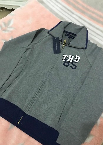 Gri Fermuarlı Yüksek Yakalı Erkek Sweatshirt