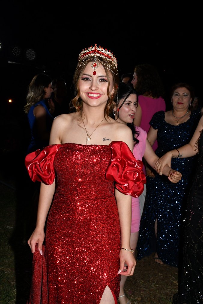 Parlak Kırmızı Straplez Uzun Abiye - Görsel 2