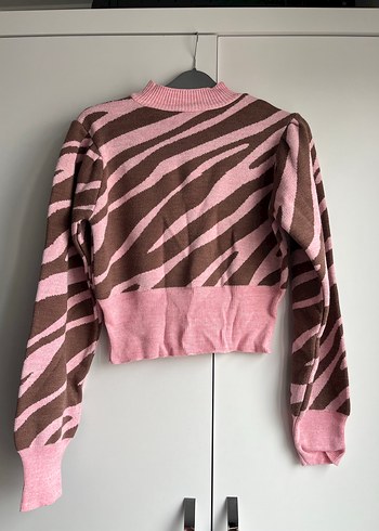Trendyol & Milla Kadın Boğazlı Zebra Desenli Triko Kazak