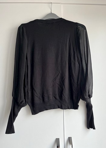 s Beden Siyah Uzun Kollu Minimalist Bluz