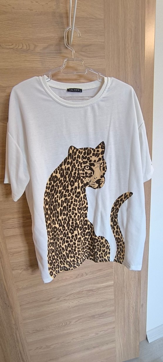 Beyaz Leopar Baskılı Sokak Stili Kedi Kıyafeti - Görsel 2