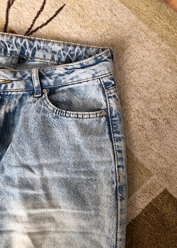 Diğer Gri Bol Kesim Midi Denim Kadın Kot Pantolon