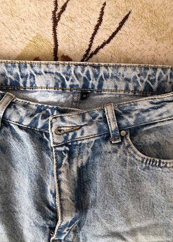 38 Beden Gri Bol Kesim Midi Denim Kadın Kot Pantolon