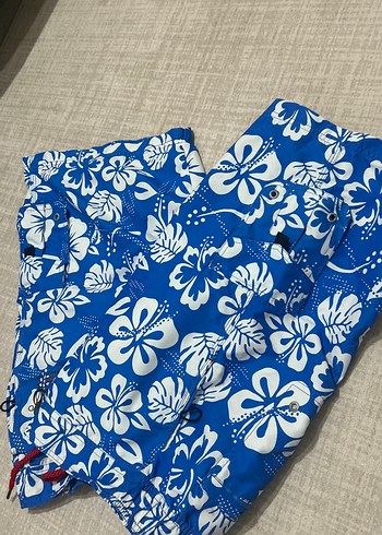 Mavi Çiçek Desenli Erkek Mini Mayo - Görsel 2