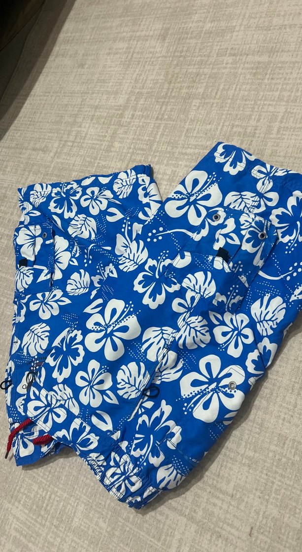 Mavi Çiçek Desenli Erkek Mini Mayo - Görsel 2