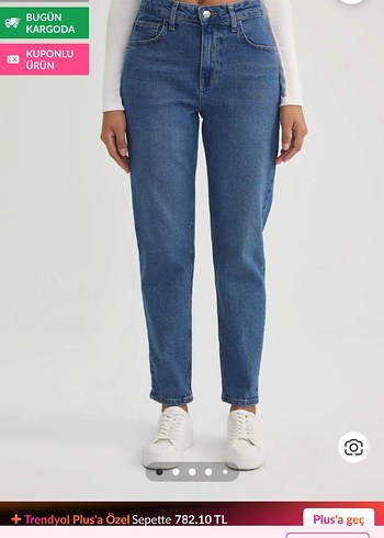 Kadın Mavi Regular Fit Midi Boy Denim Jean