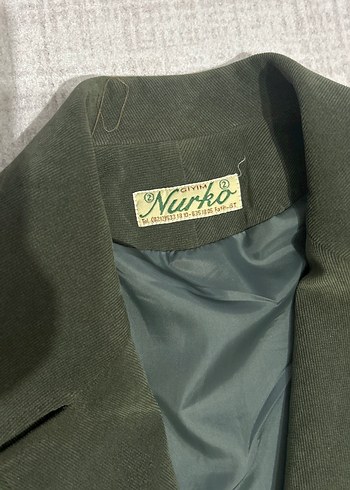 American Vintage Kadın Yeşil Süet Düğmeli Blazer Ceket vintage