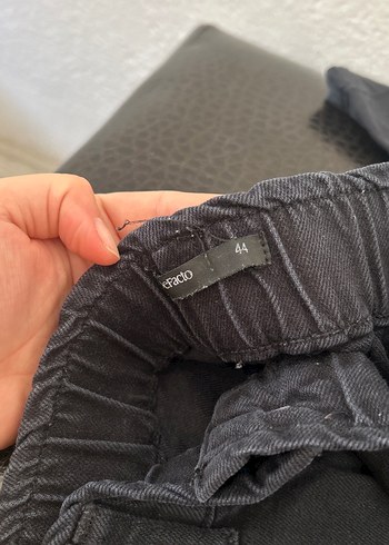 44 Beden Düğmeli Siyah Midi Kadın Denim Pantolon