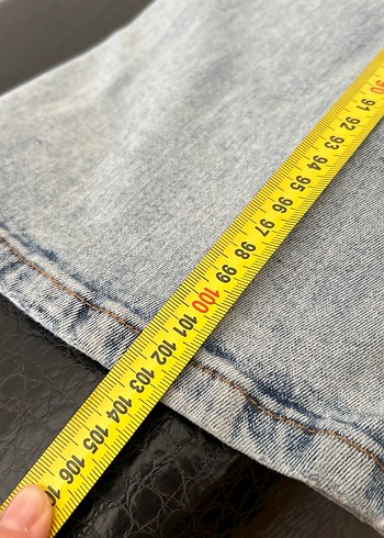 Kadın Mavi Loose Fit Midi Boy Denim Jean
