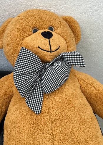 Beden Gri Fiyonklu Kahverengi Peluş Ayı Oyuncak