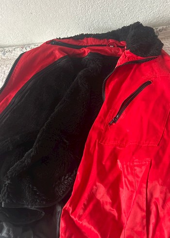 Parlak Kırmızı Fermuarlı Erkek Kayak Ceketi - Görsel 2