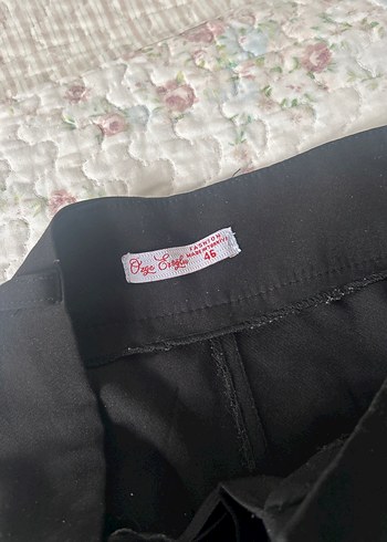 Siyah Midi Kadın Kumaş Pantolon - Görsel 2