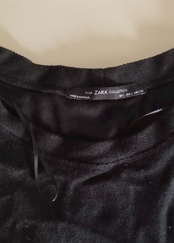 Zara Siyah Kadın Süet Sweatshirt