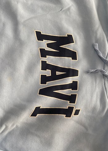 s Beden Mavi Kapüşonlu Salaş Sweatshirt İçi şardonlu