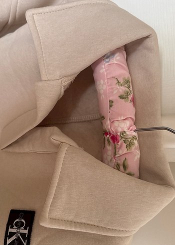 s Beden Bej Düğmeli Uzun Kollu Sweatshirt orjinal CK