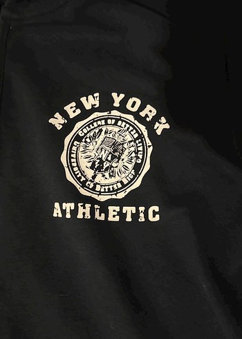 Diğer Erkek Siyah Kapüşonlu Fermuarlı Sweatshirt