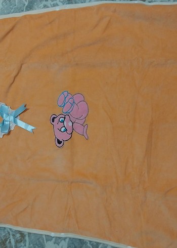 Nakışlı Turuncu Bebek Battaniyesi - Görsel 3