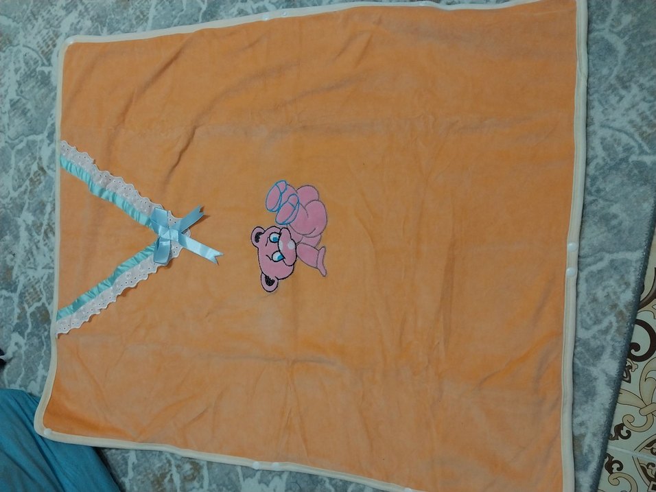 Nakışlı Turuncu Bebek Battaniyesi - Görsel 3