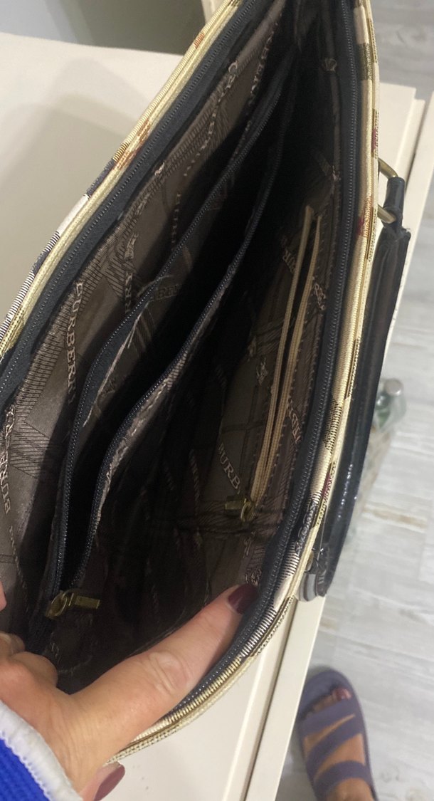 Burbery desenli kadın çanta - Görsel 3