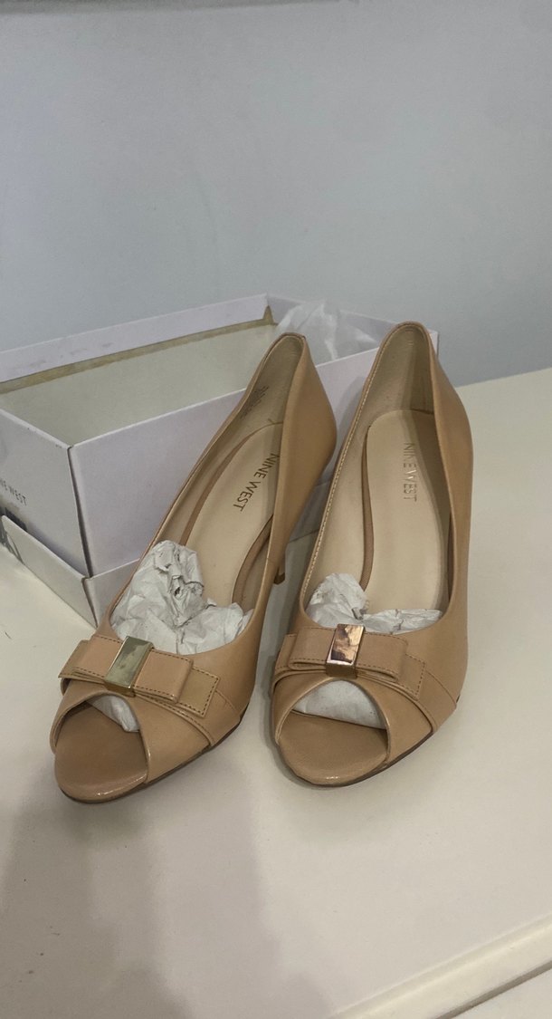 Bej Deri Stiletto Topuklu Kadın Ayakkabı - Görsel 3