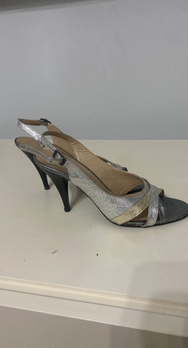Gri Topuklu Kadın Ayakkabı - Görsel 2
