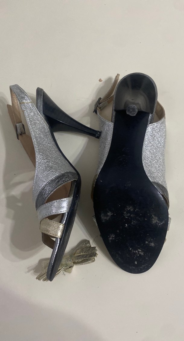 Gri Topuklu Kadın Ayakkabı - Görsel 4