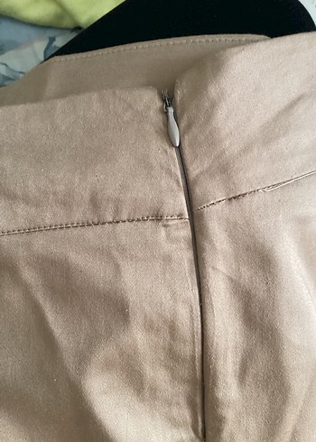 40 Beden camel Renk Bej Kadın Kumaş Pantolon Midi Boy