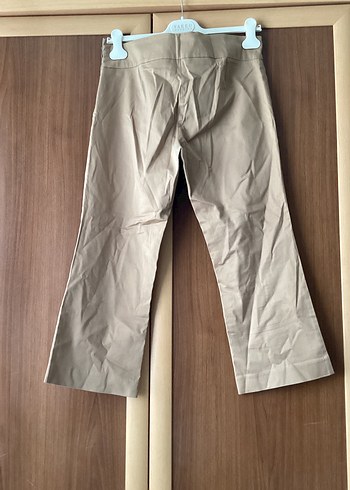 Zara Bej Kadın Kumaş Pantolon Midi Boy
