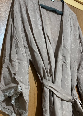 Ahşap Bağlamalı Uzun Kadın sabahlık - Görsel 5