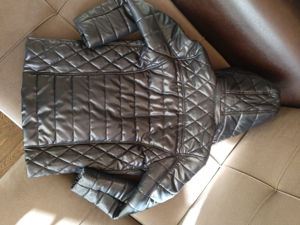 Uspa 11 12 yas koyu lacivert Kapüşonlu deri Kış Montu - Görsel 5