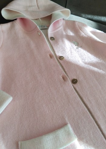 Uspa Düğmeli Pembe Midi hırka 5 6 yaş - Görsel 2