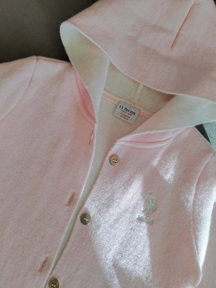 Uspa Düğmeli Pembe Midi hırka 5 6 yaş - Görsel 3