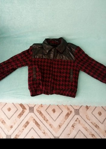 Bordo Düğmeli Kadın Streetwear Ceket