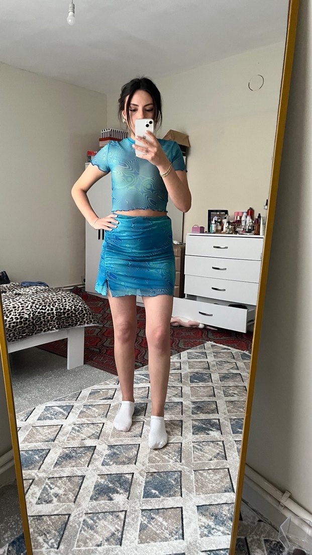 Mavi Batik Desenli Takım - Görsel 2